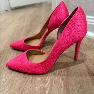 INC International Concepts Hot Pink Embellished Heels